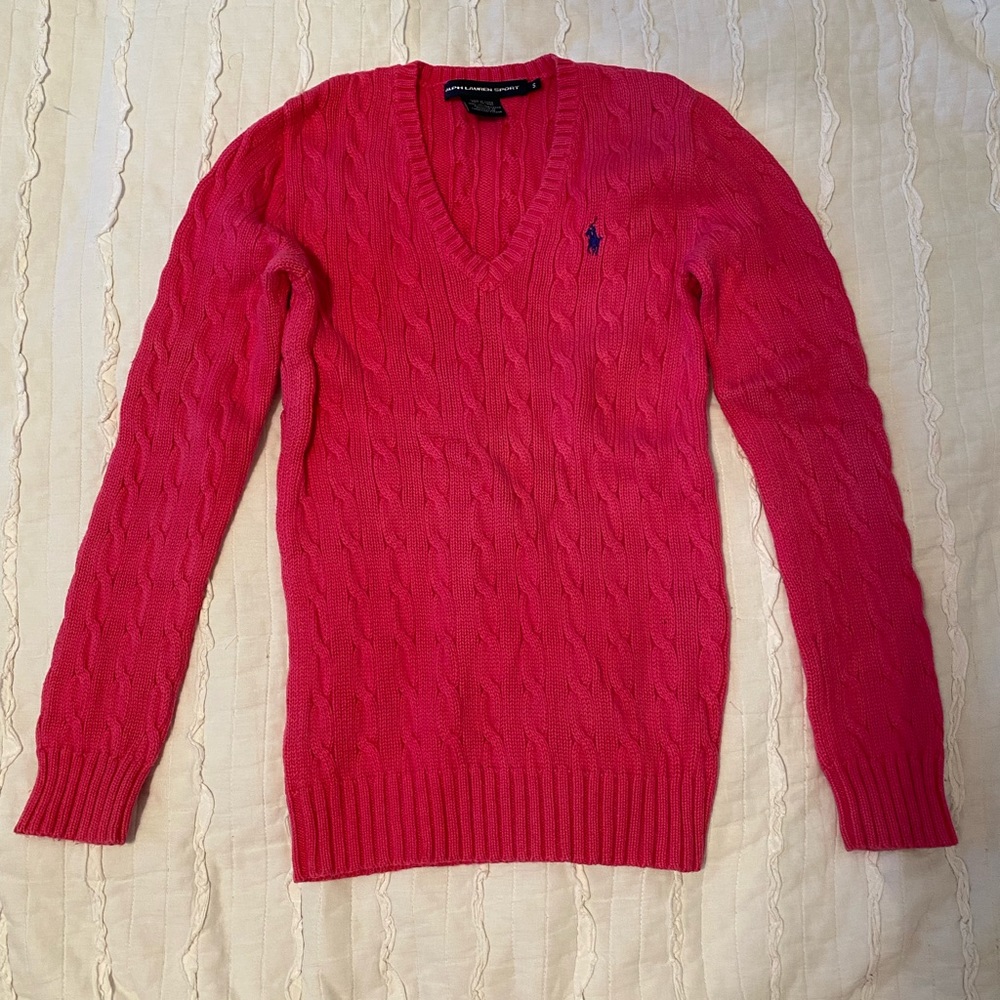 Women’s Polo Ralph Lauren Cable-Knit V-Neck Sweater